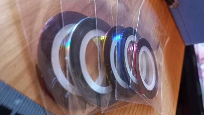 Фотография покупателя товара Ленты клеевые для декора, 5 шт., 1 мм, 18 м, разноцветные - Фото 1