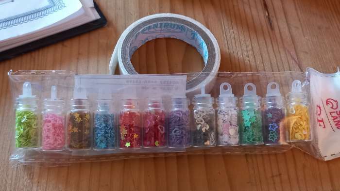 Фотография покупателя товара Пайетки для декора «Звёздочки, сердечки», 12 бутылочек, разноцветные - Фото 1