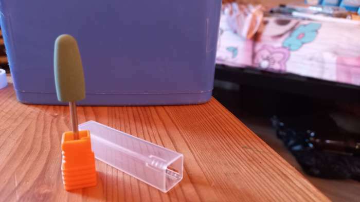 Фотография покупателя товара Фреза силиконовая для полировки, средняя, 10×24 мм, в пластиковом футляре, зелёная - Фото 3