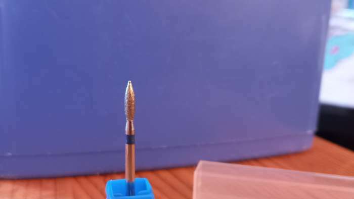 Фотография покупателя товара Фреза алмазная для маникюра «Пламя», средняя зернистость, 2.3×10 мм, в пластиковом футляре - Фото 1