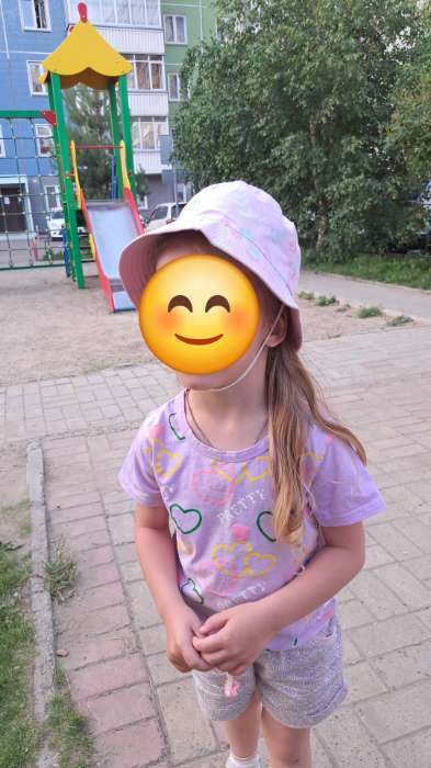 Фотография покупателя товара Панама детская «Цветочки», розовая, р-р 48-50 - Фото 1