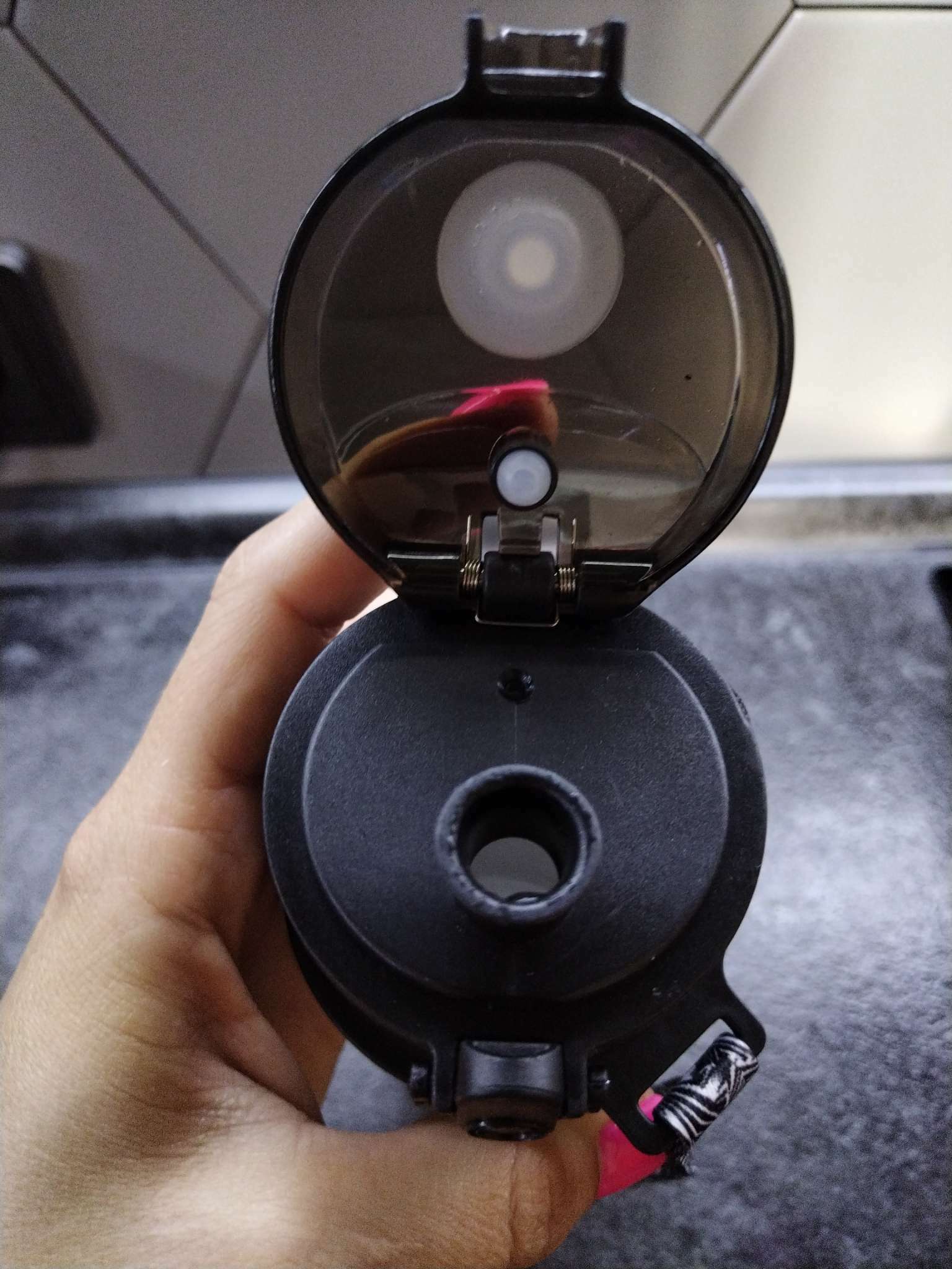 Фотография покупателя товара Бутылка для воды, с поильником, 600 мл, голубая - Фото 6