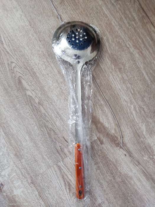 Фотография покупателя товара Шумовка для казана узбекская 45см, диаметр 12см, с деревянной ручкой - Фото 3