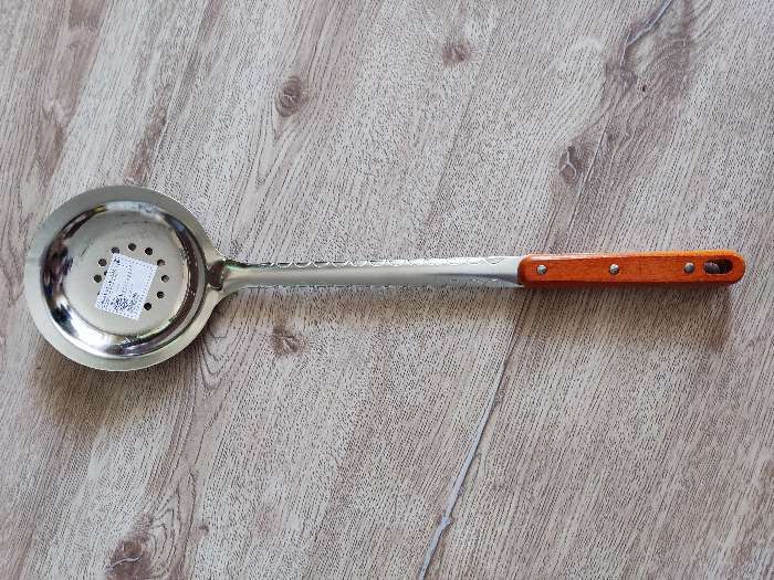 Фотография покупателя товара Шумовка для казана узбекская 45см, диаметр 12см, с деревянной ручкой