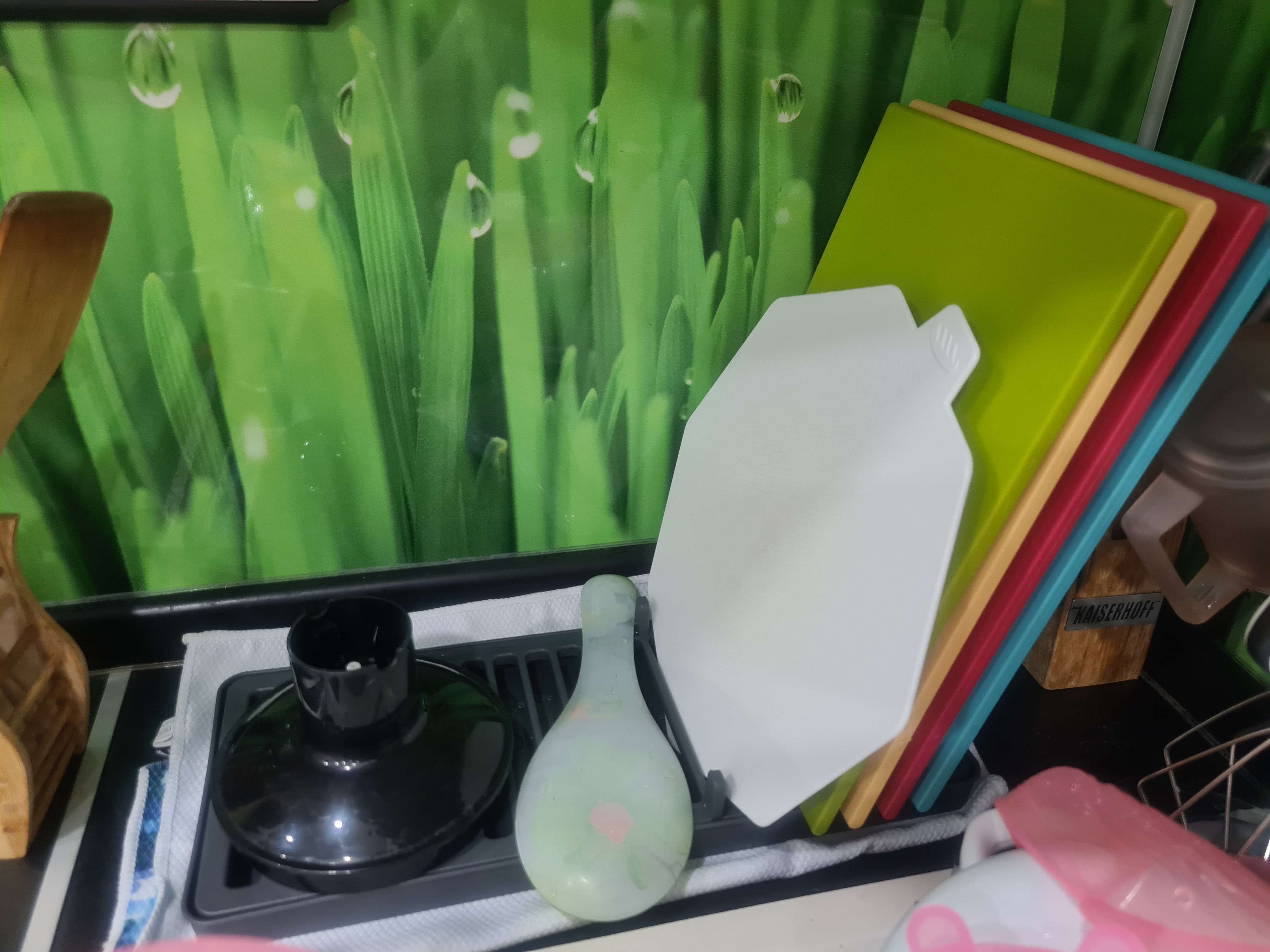 Фотография покупателя товара Сушилка для посуды «Мини», 37×15 см, цвет гранит - Фото 1
