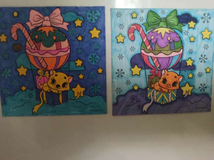 Фотография покупателя товара Раскраска - магнит «Новый год! Время сказки», 10×10 см - Фото 1