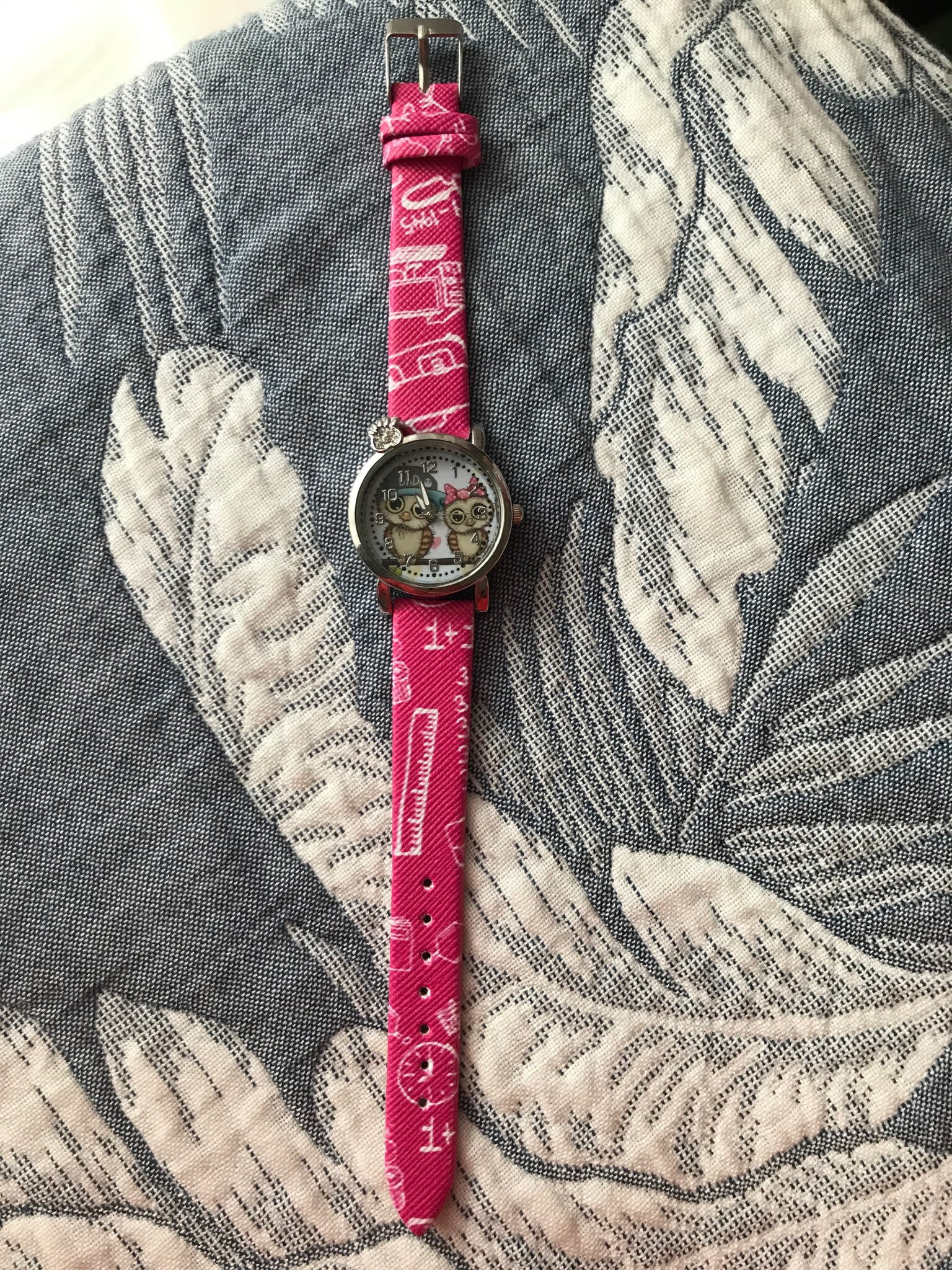 Фотография покупателя товара Часы наручные детские «Совушки», кварцевые, d=3 см, ремешок l-21 см - Фото 1