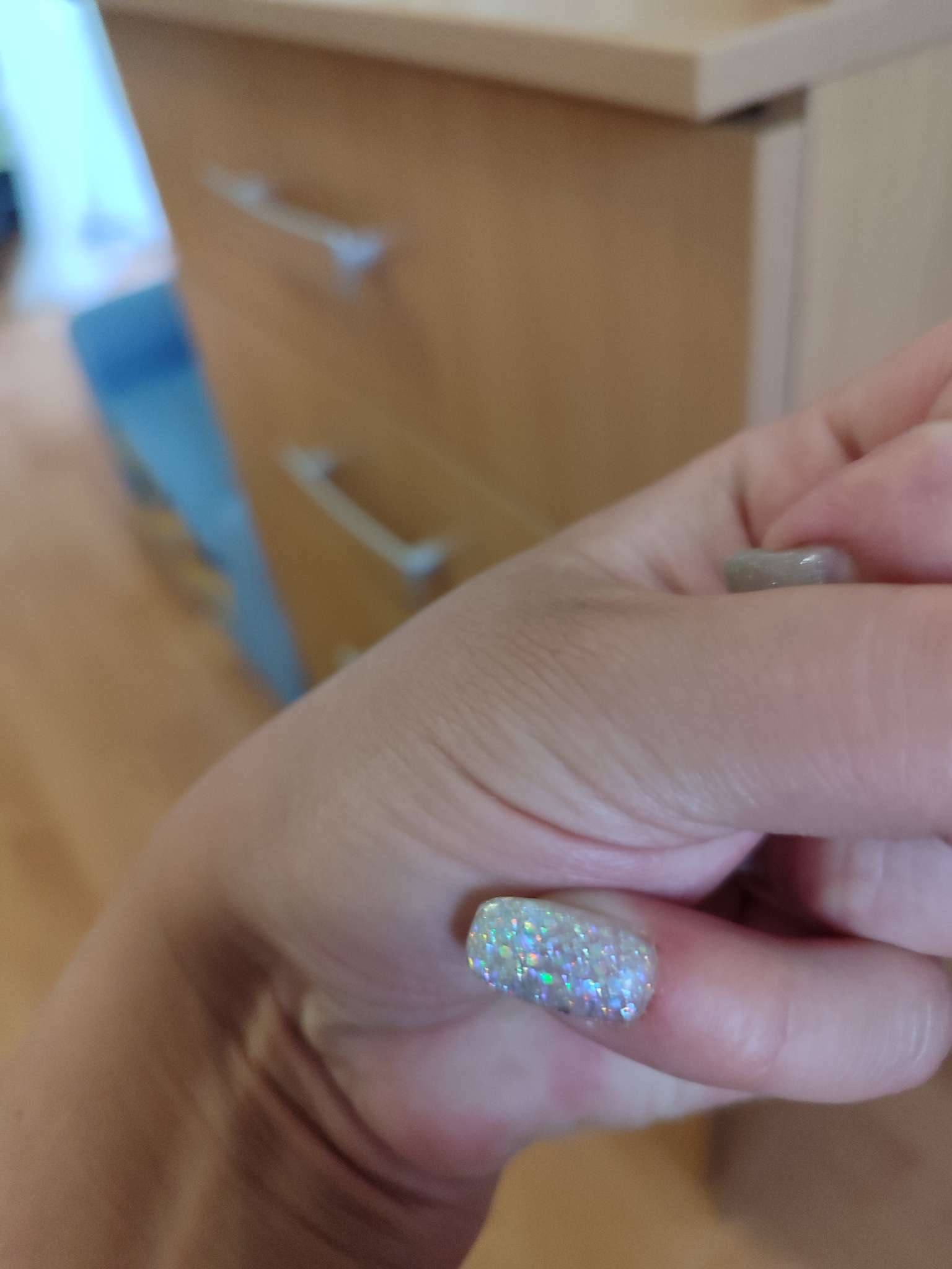Фотография покупателя товара Гель-лак для ногтей "Искрящийся бриллиант", трёхфазный LED/UV, 10мл, цвет 001 серебряный - Фото 1