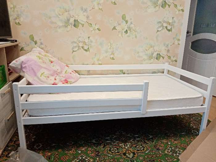 Фотография покупателя товара Кровать Сева, спальное место 1600х800, Белый/Массив Берёзы - Фото 86