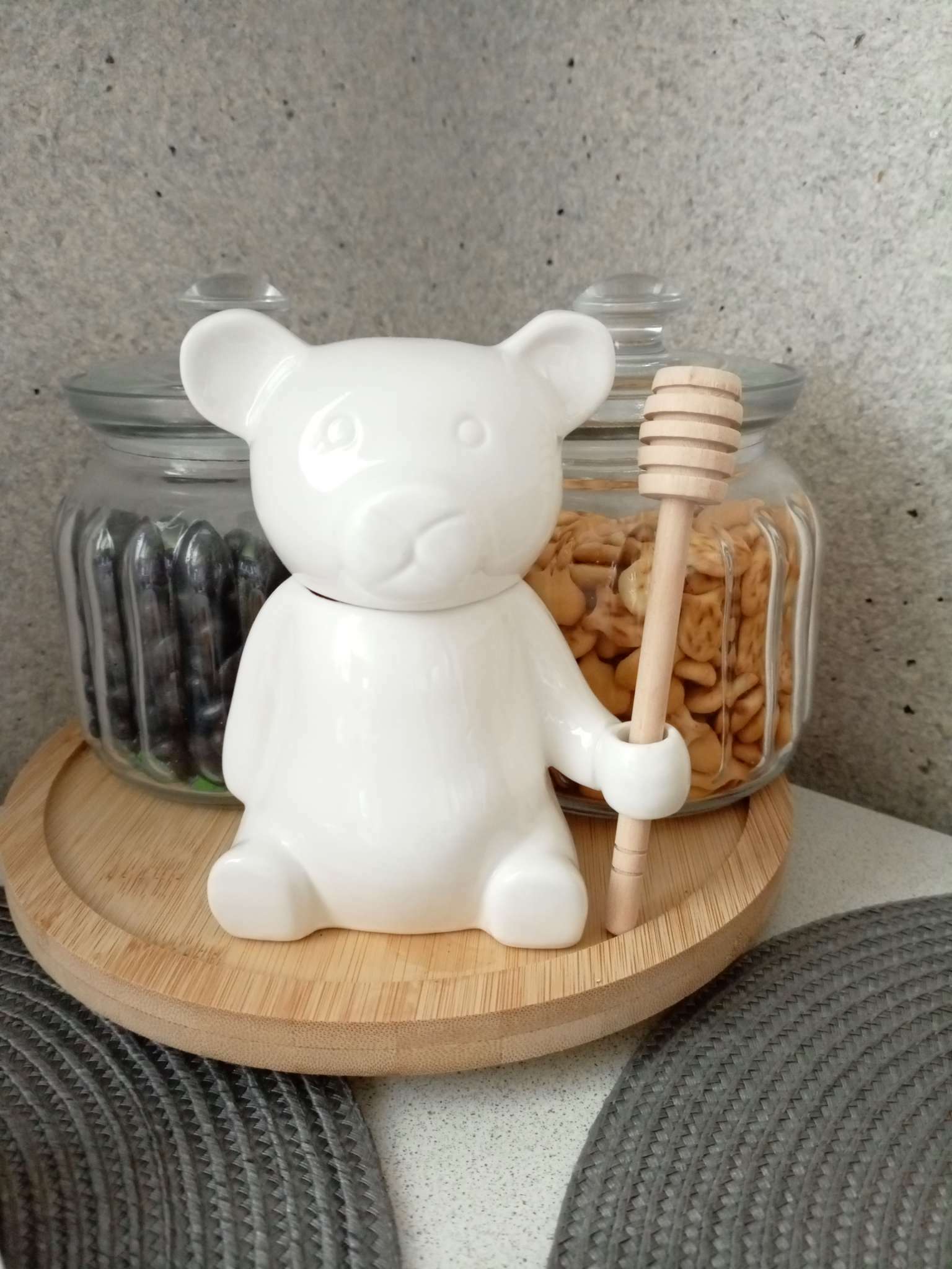 Фотография покупателя товара Ёмкость для мёда BellaTenero «Мишка», 280 мл, 14.5×12 см, с ложкой, фарфор, белая - Фото 1