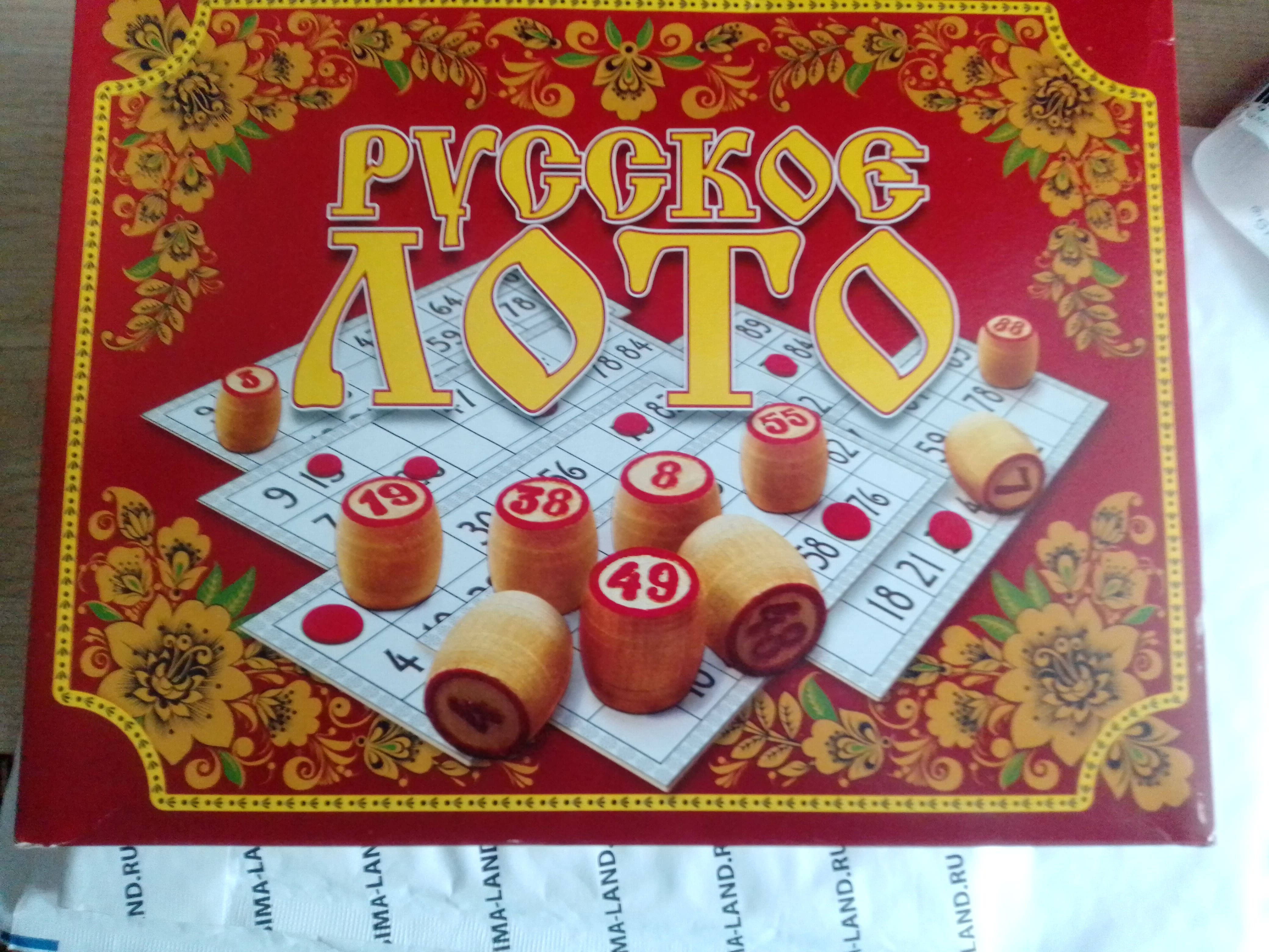 Фотография покупателя товара Русское лото деревянное, игра настольная "Семейное", 24 карточки, 21 х 7.5 см - Фото 3