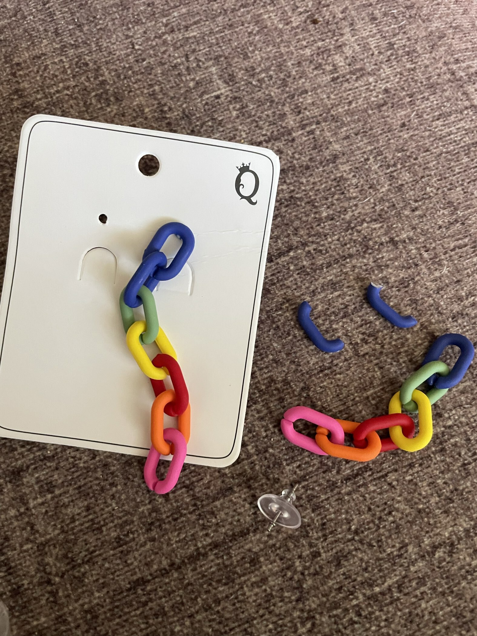 Фотография покупателя товара Серьги пластик «Цепь» 7 звеньев, яркие, цветные матовые - Фото 4