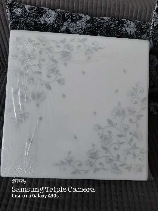 Фотография покупателя товара Плита потолочная "Цветочный узор", цвет серебро