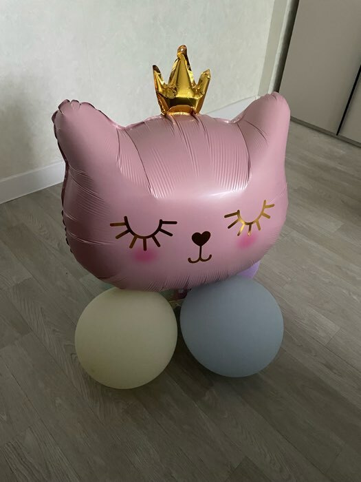 Фотография покупателя товара Воздушный шар фольгированный 32" «Кошечка-королева розовая», фигура - Фото 1