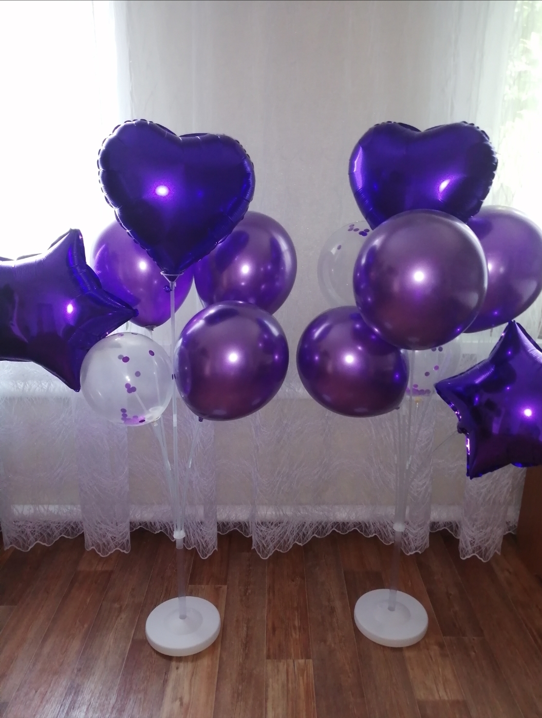 Фотография покупателя товара Стойка для воздушных шаров с подставкой под воду/песок на 7 шаров, высота 100 см - Фото 24