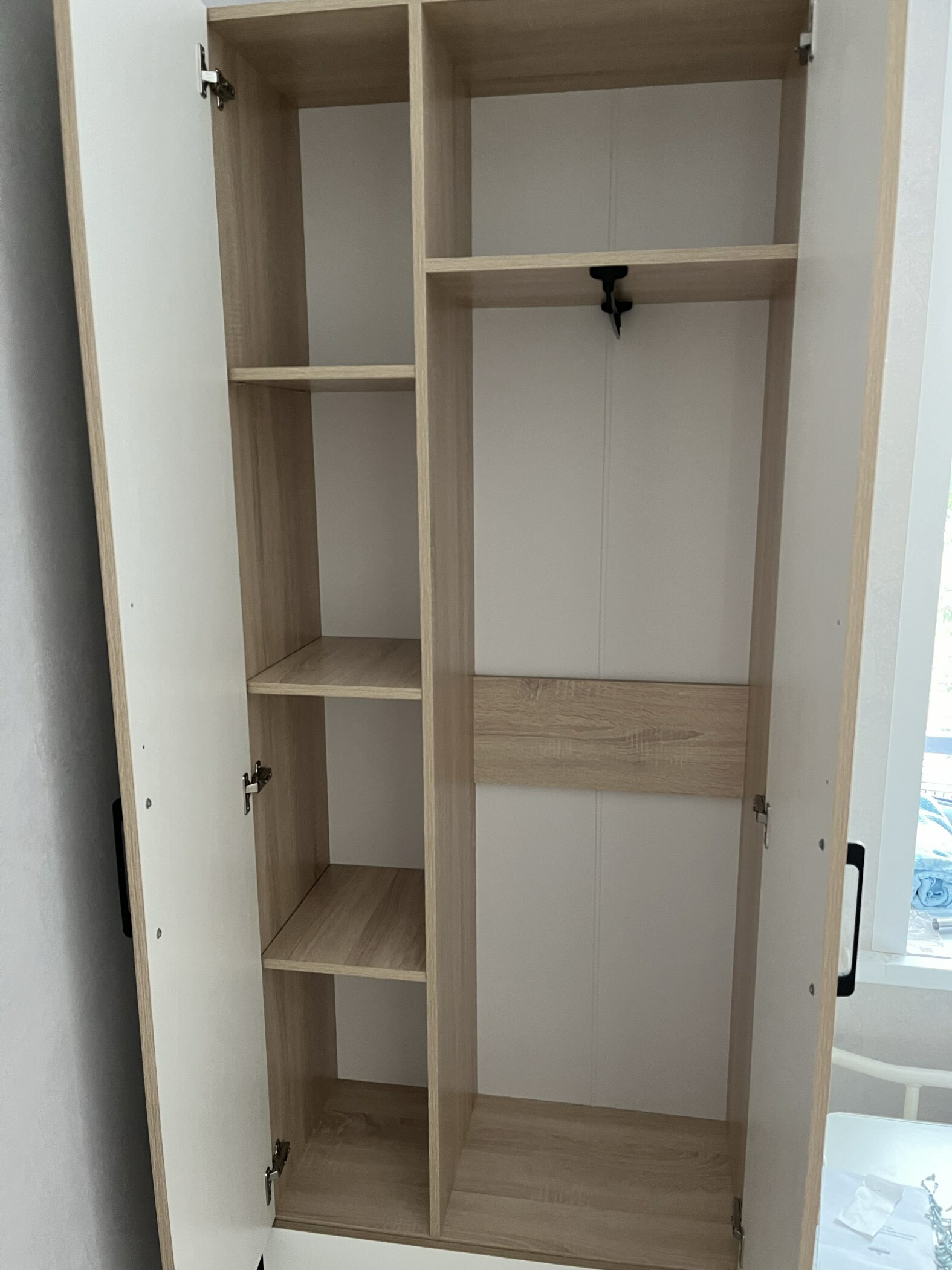 Фотография покупателя товара Шкаф двухстворчатый «Денвер», 800×380×2150 мм, Дуб сонома/Белый - Фото 2