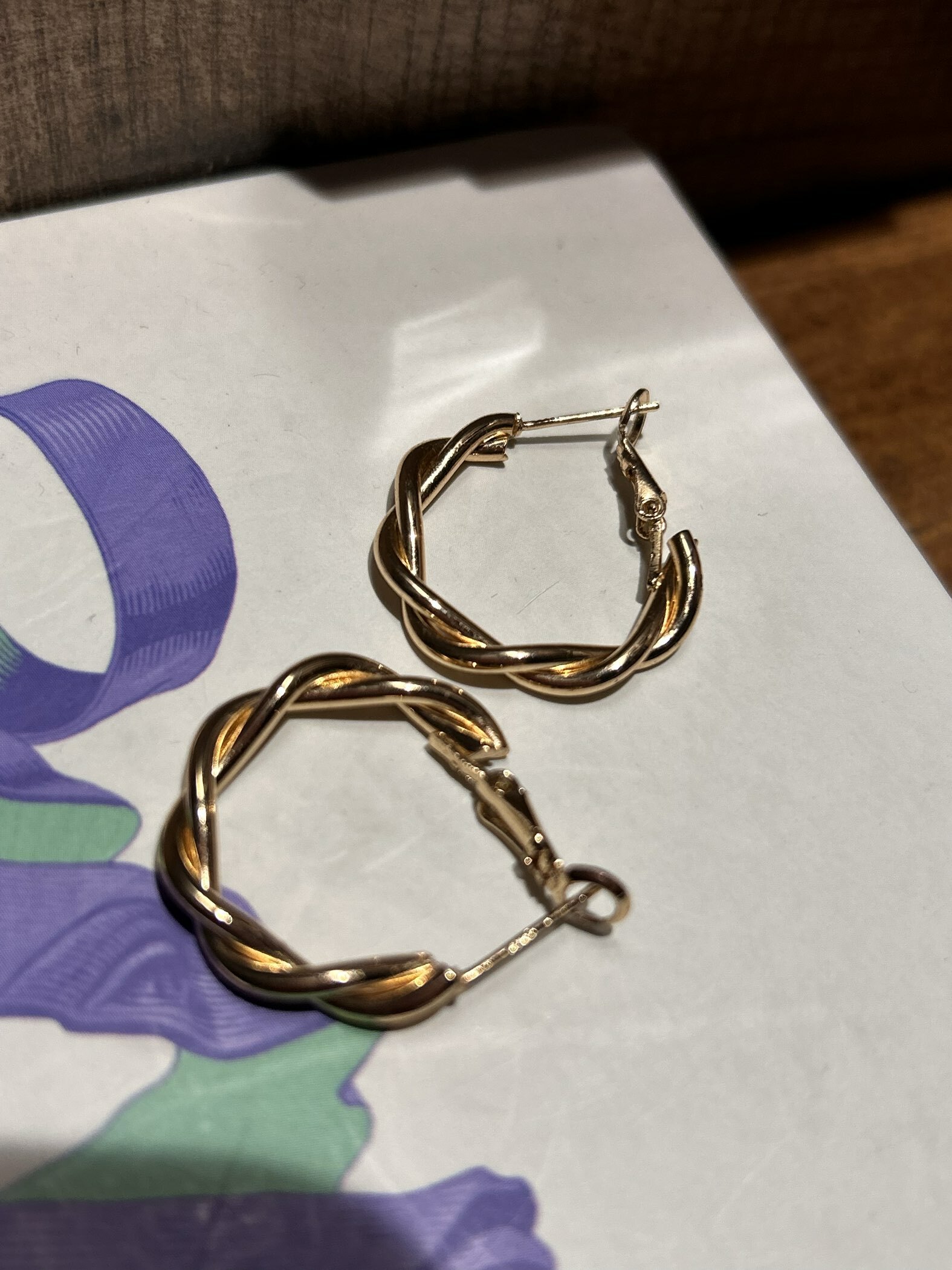 Фотография покупателя товара Серьги-кольца «Две линии» объятие, цвет золото, d=2,5 см