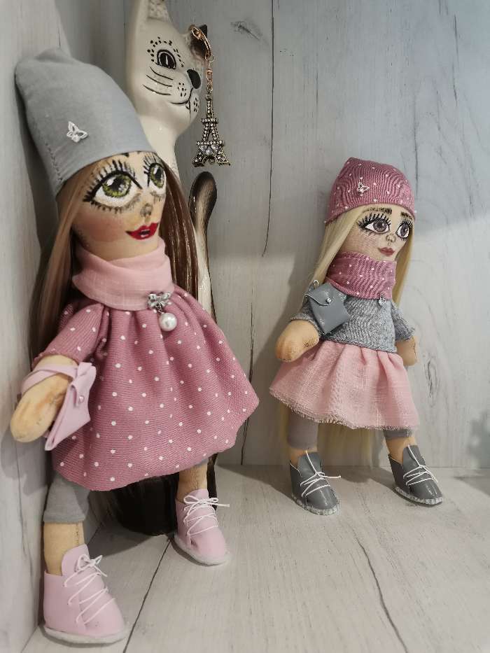 Фотография покупателя товара Набор для шитья. Интерьерные куклы «Подружки Вики и Ники», 30 см - Фото 8