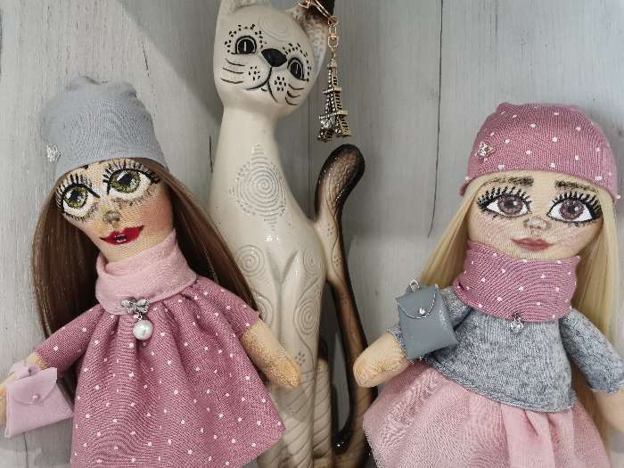Фотография покупателя товара Набор для шитья. Интерьерные куклы «Подружки Вики и Ники», 30 см