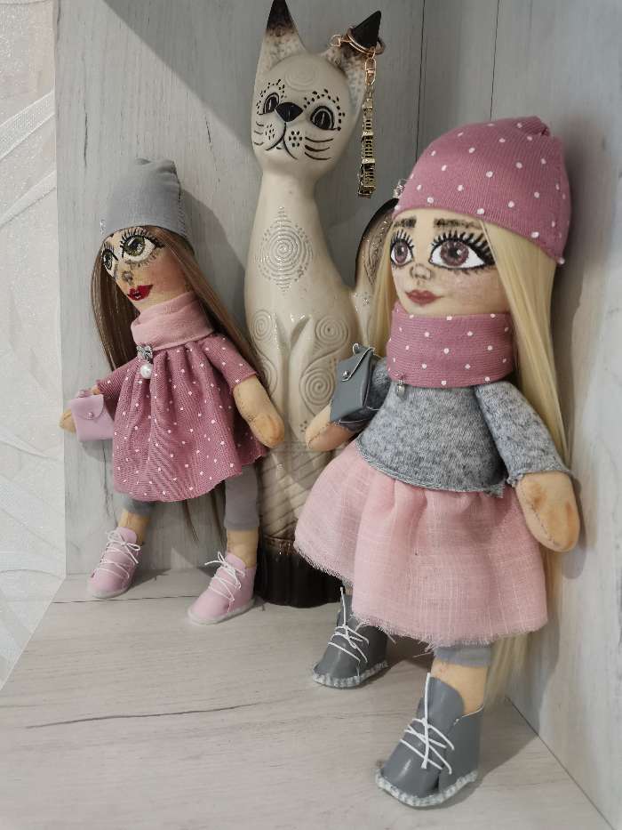 Фотография покупателя товара Набор для шитья. Интерьерные куклы «Подружки Вики и Ники», 30 см - Фото 7