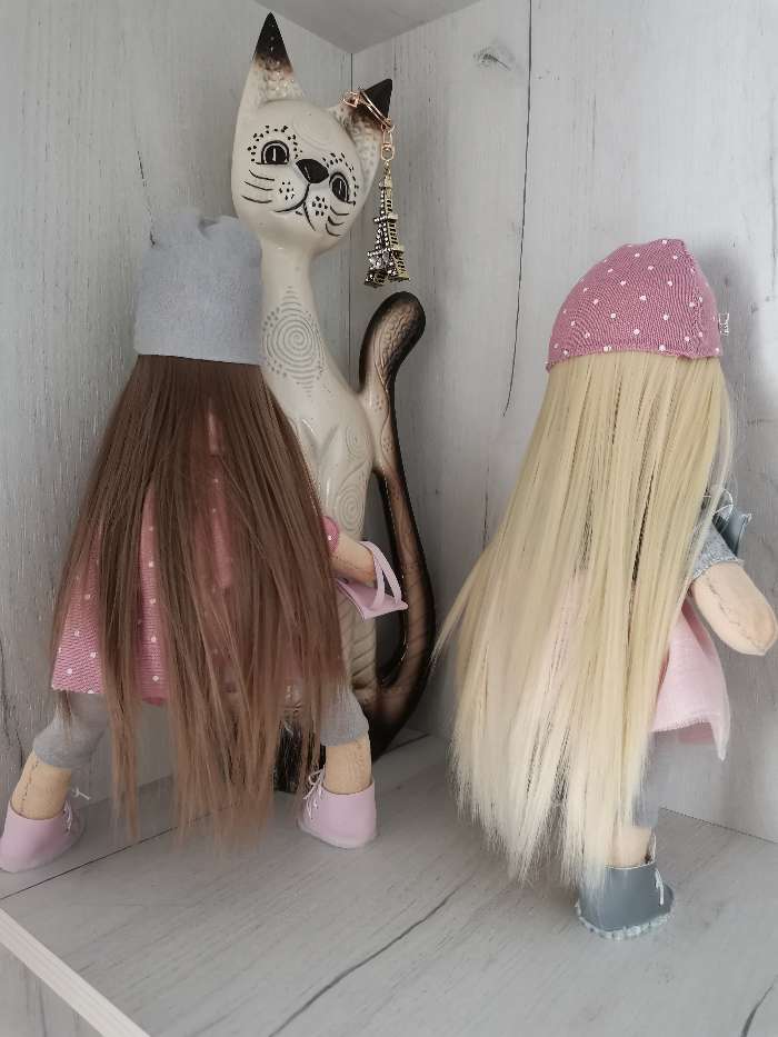 Фотография покупателя товара Набор для шитья. Интерьерные куклы «Подружки Вики и Ники», 30 см - Фото 5