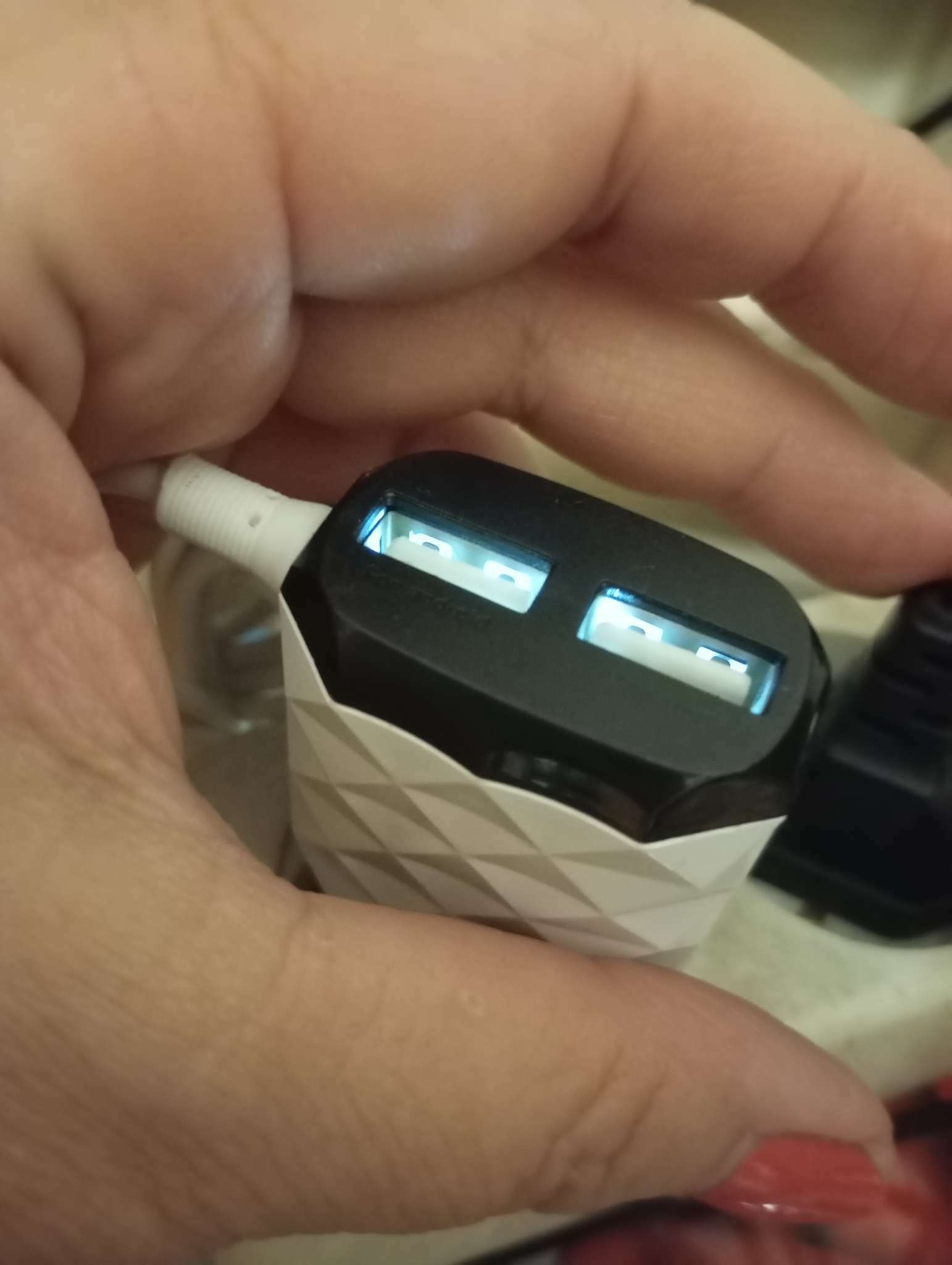 Фотография покупателя товара Сетевое зарядное устройство Luazon LCC-25, 2 USB, Lightning, 1 А, 1 м, черно-белое - Фото 4