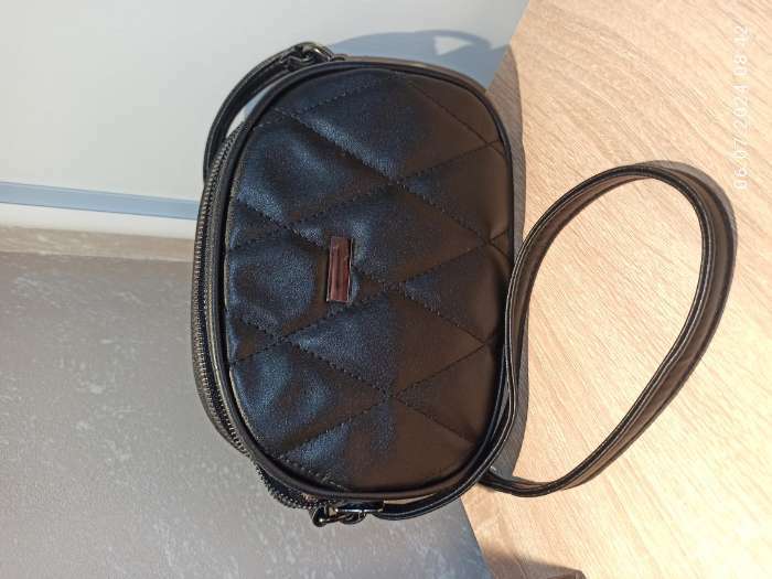 Фотография покупателя товара Сумка женская кросс-боди на молнии, 19×7×15 см, со стёжкой, серо-синяя - Фото 1