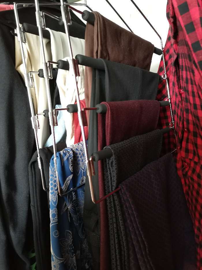 Фотография покупателя товара Плечики для одежды многоуровневые Доляна, антискользящее покрытие, цвет МИКС - Фото 3