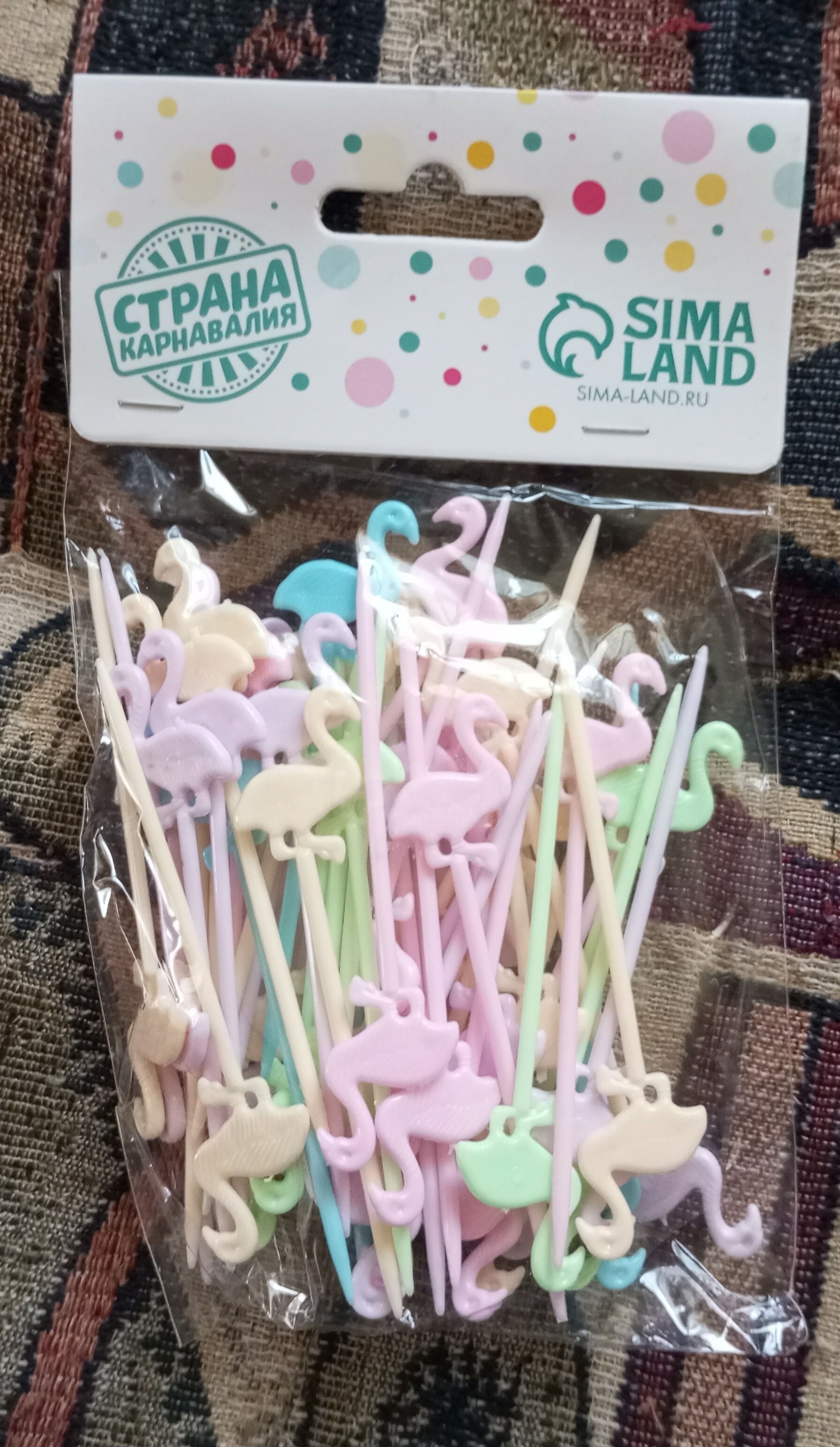 Фотография покупателя товара Шпажки для канапе «Фламинго», набор 24 шт., цвета МИКС - Фото 2
