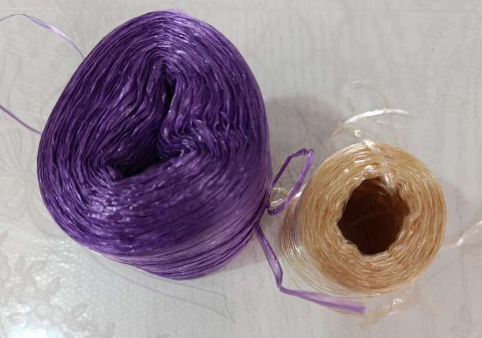 Фотография покупателя товара Пряжа "Для вязания мочалок" 100% полипропилен 400м/100±10 гр в форме цилиндра (чернила) - Фото 11