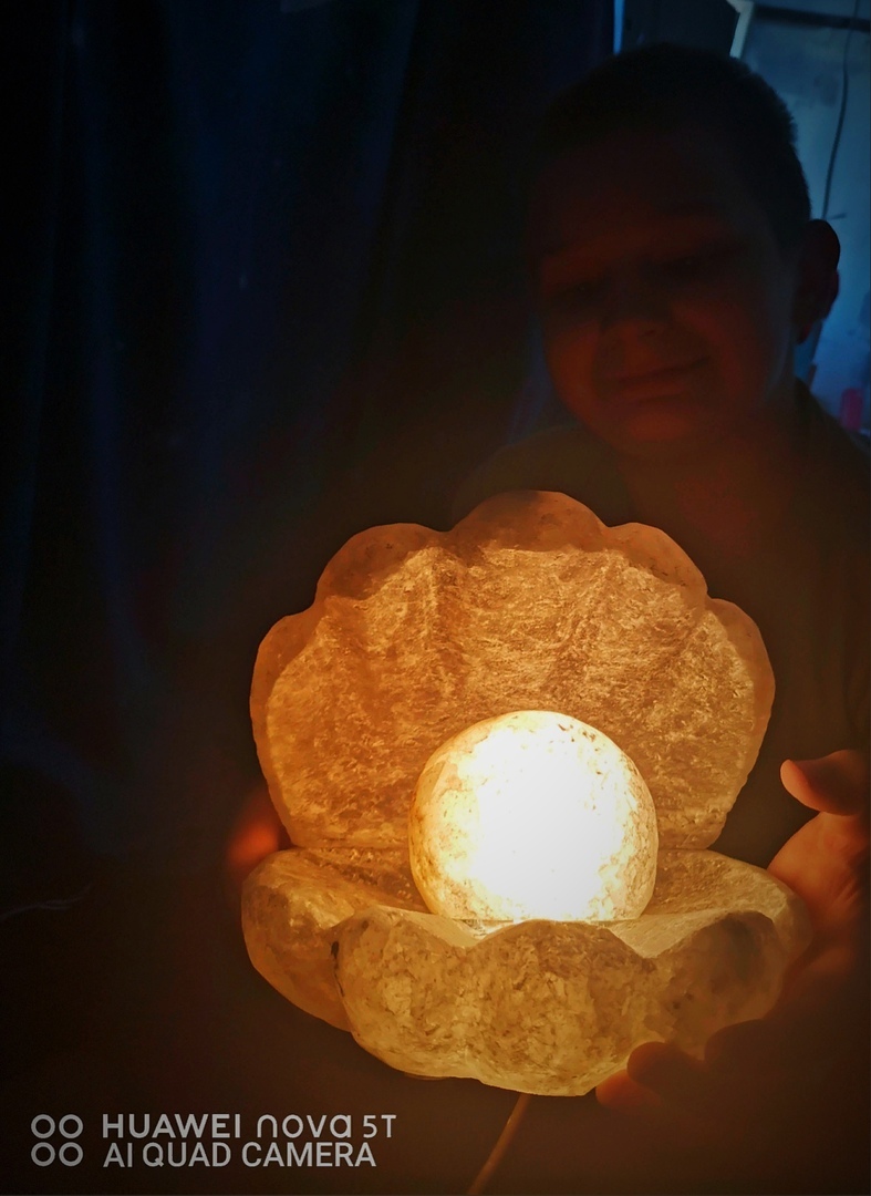 Фотография покупателя товара Соляная лампа "Жемчужница", 19 см, 6-7 кг - Фото 1