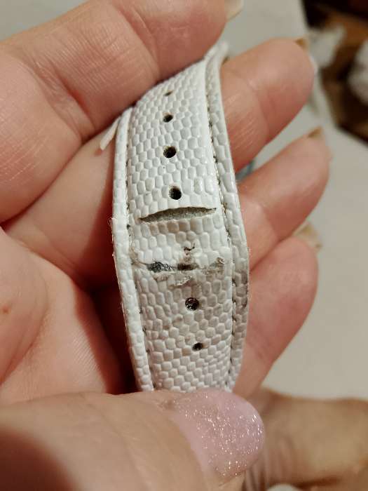 Фотография покупателя товара Ремешок для часов «Соломон», 20 мм, экокожа, длина 19 см, белый с тиснением - Фото 10