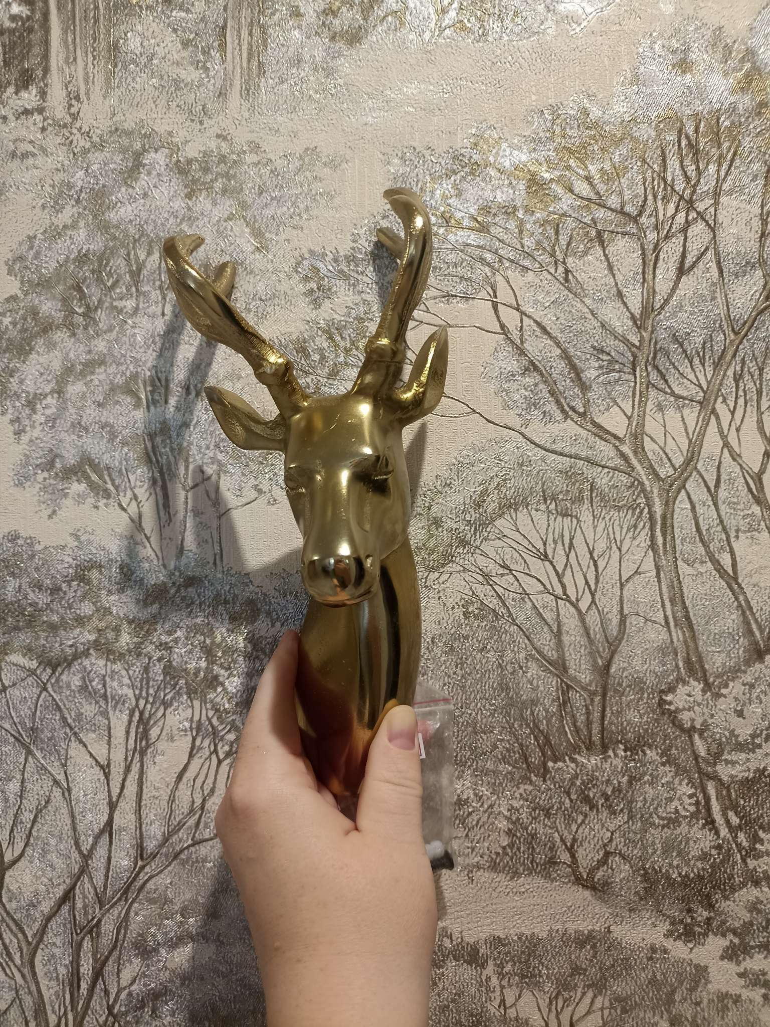 Фотография покупателя товара Декор настенный «Олень», 13×10×24 см, алюминий - Фото 2