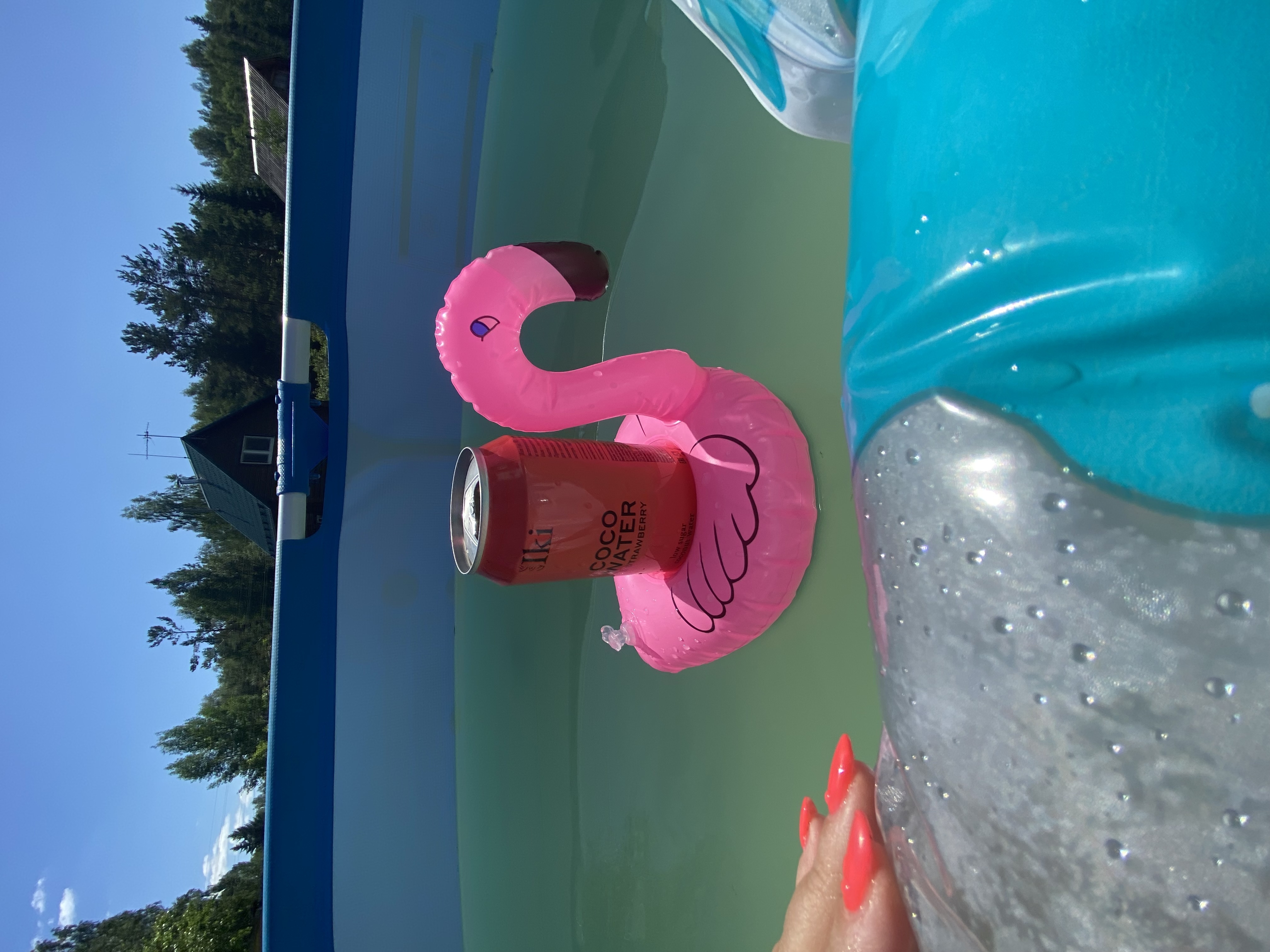 Фотография покупателя товара Игрушка надувная-подставка «Фламинго», 18 см - Фото 2