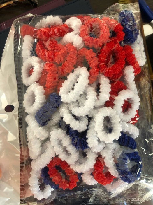Фотография покупателя товара Резинка для волос "Махрушка" (набор 144 шт) красные, белые, синие - Фото 4