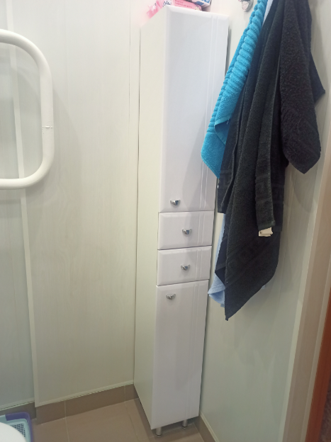 Фотография покупателя товара Пенал для ванной комнаты "Тура" с двумя дверцами и ящиками, 24 х 30 х 181 см - Фото 8