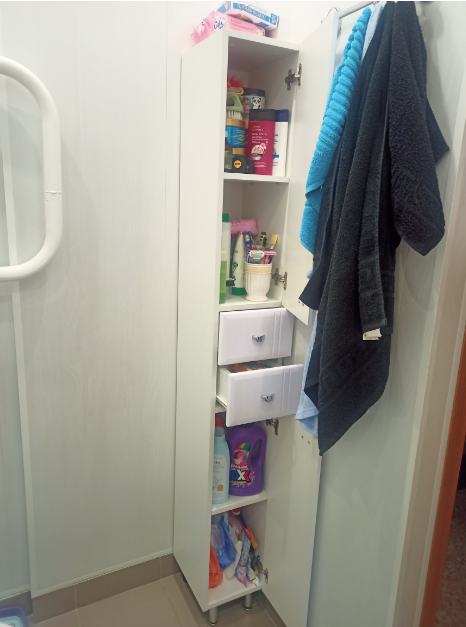Фотография покупателя товара Пенал для ванной комнаты "Тура" с двумя дверцами и ящиками, 24 х 30 х 181 см - Фото 9