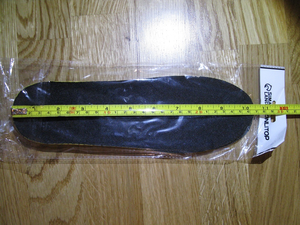 Фотография покупателя товара Стельки для обуви, влаговпитывающие, дышащие, р-р RU 40 (р-р Пр-ля 44), 26 см, пара, цвет чёрный/жёлтый - Фото 2