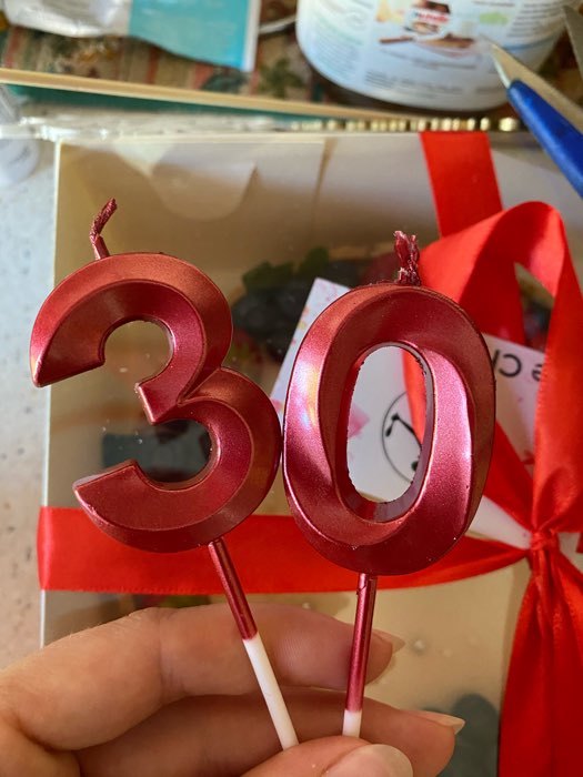 Фотография покупателя товара Свеча в торт на шпажке «‎Грань», цифра "3", 5 см, красная