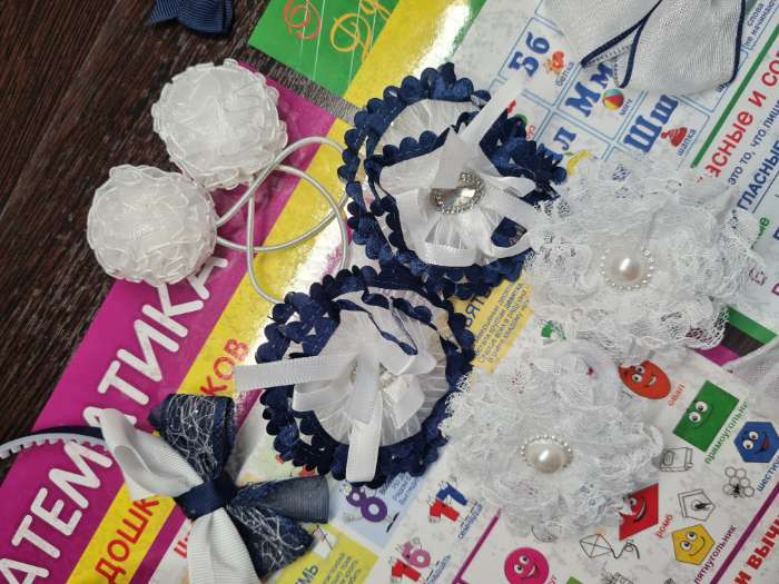 Фотография покупателя товара Бант для волос на резинке школьный, 2 штуки 5.5 см, ВИНКС - Фото 1