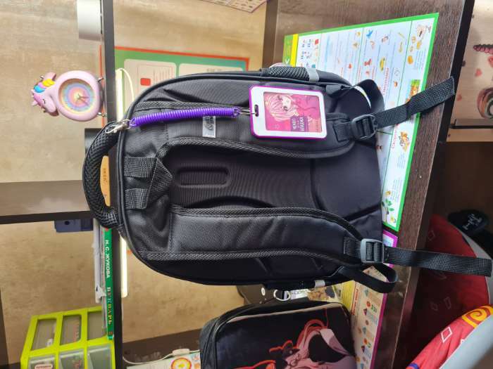 Фотография покупателя товара Рюкзак школьный, каркасный, 39×30×14 см «Девочка аниме» - Фото 4