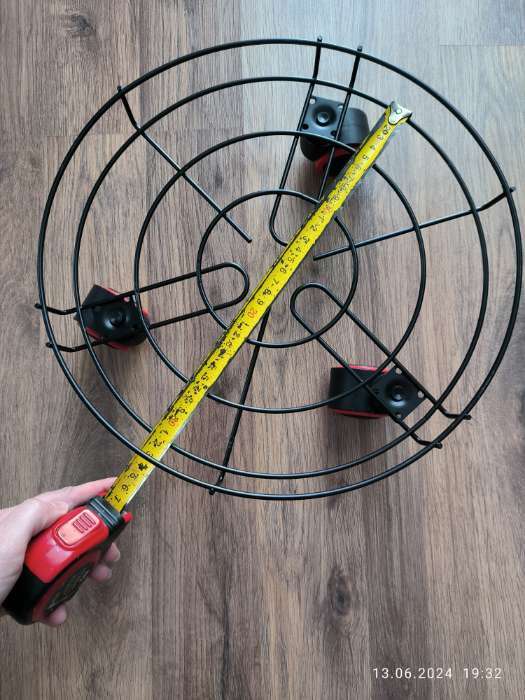 Фотография покупателя товара Подставка для цветов на колёсиках Доляна, 34×34×10 см, цвет чёрный - Фото 2