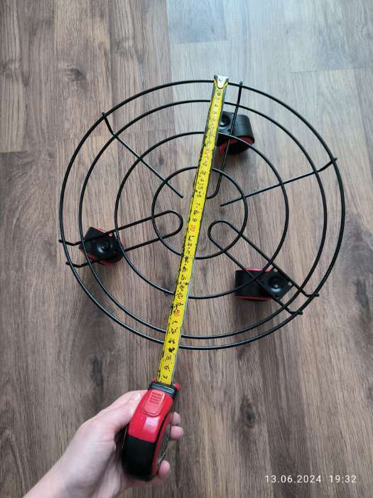 Фотография покупателя товара Подставка для цветов на колёсиках Доляна, 34×34×10 см, цвет чёрный - Фото 1