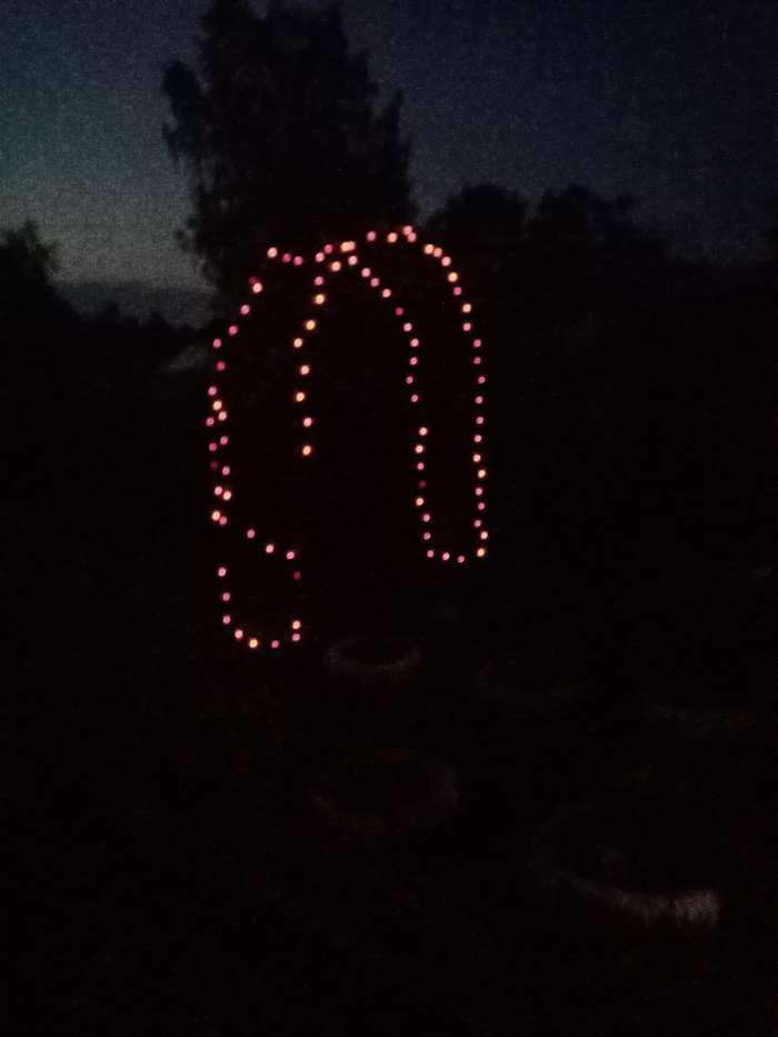 Фотография покупателя товара Гирлянда «Нить» 10 м роса, серебристая нить, 100 LED, свечение красное, 2 режима, солнечная батарея - Фото 2