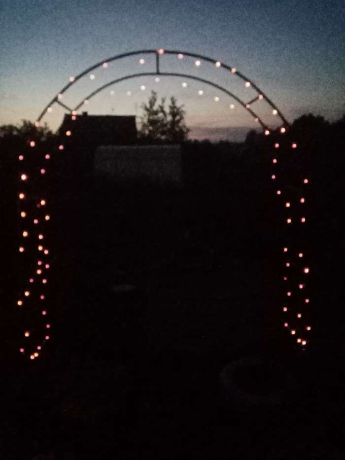 Фотография покупателя товара Гирлянда «Нить» 10 м роса, серебристая нить, 100 LED, свечение красное, 2 режима, солнечная батарея - Фото 3