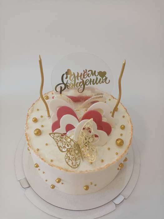 Фотография покупателя товара Топпер для торта «С днём рождения», прозрачный с желтым - Фото 2