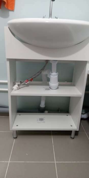 Фотография покупателя товара Комплект мебели: для ванной комнаты "Вега 55": зеркало-шкаф + тумба + раковина