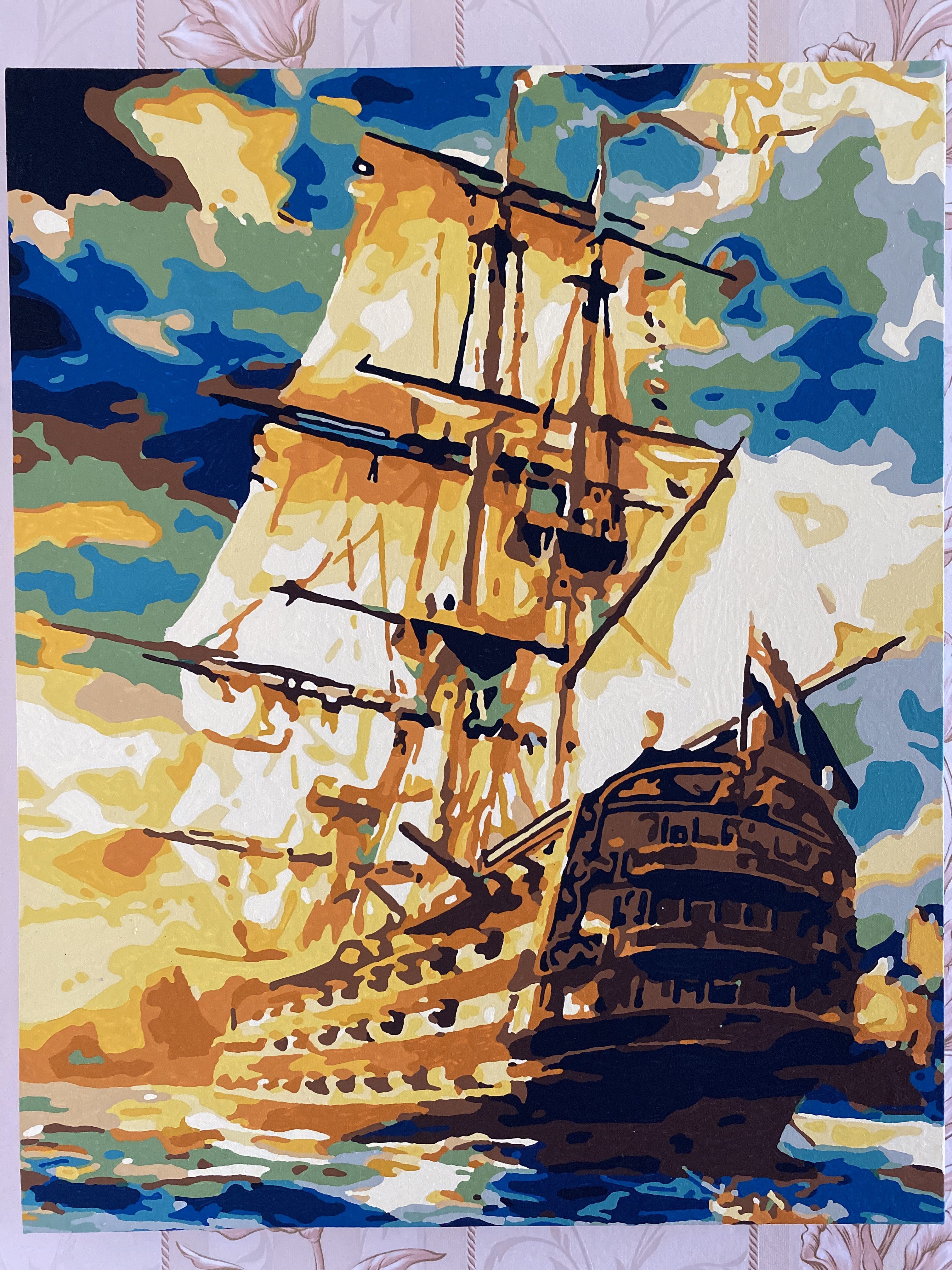 Фотография покупателя товара Картина по номерам на холсте 40×50 см «Корабль в океане» - Фото 1