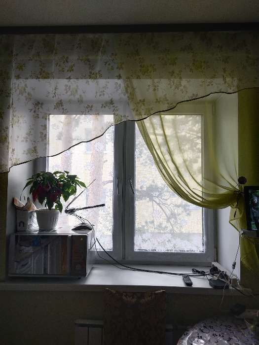 Фотография покупателя товара Комплект штор для кухни Witerra Византия 280х160см, св.зеленый, левая, пэ100% - Фото 2