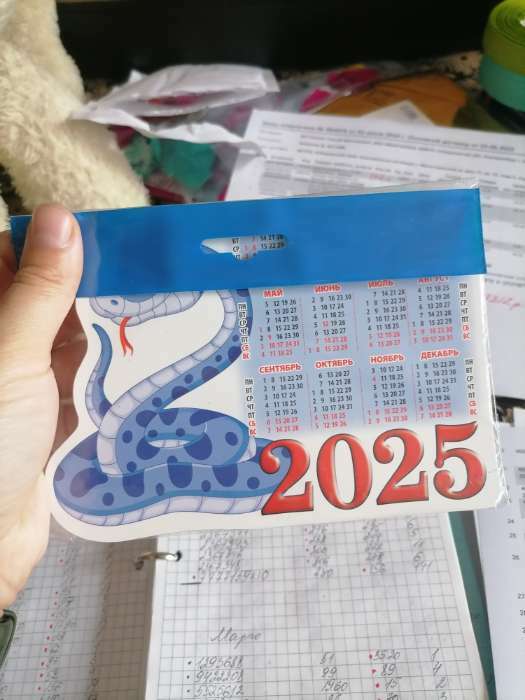 Фотография покупателя товара Календарь на магните "Символ года - 4" 2025 год, вырубка, 10 х 14 см - Фото 1